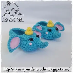 Elephant Baby Booties (newborn - 12 months)