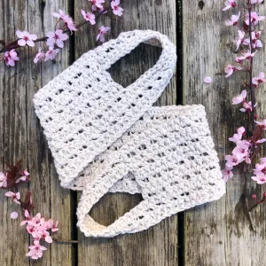 Joanna Back Scrubber // Spa Gift Set Crochet // Crochet Spa Gift Basket // Hemp Back Scrubber