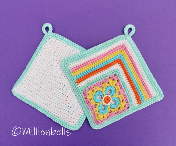 Potholders Sweet Bakery Granny Square Kitchen