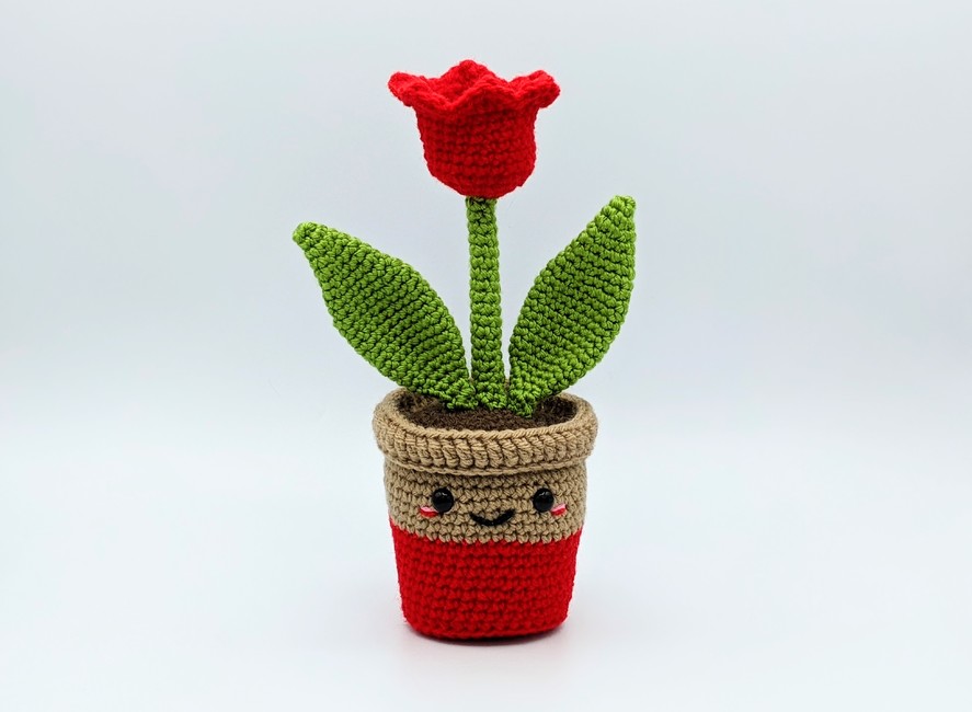 Tulip Flowerpot Crochet Pattern