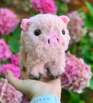 Crochet Fuzzy Piglet