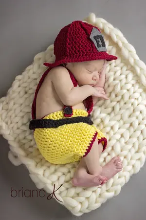 Newborn Firefighter Crochet Outfit