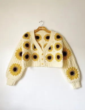 Sunflower Crochet Granny Square Cardigan *Updated*