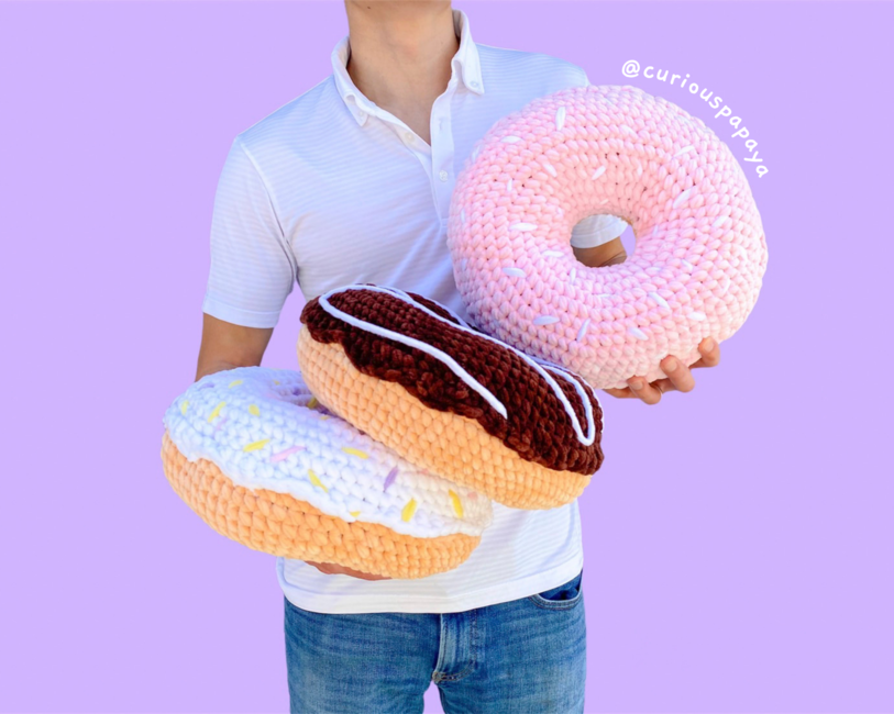 CROCHET PATTERN: Crochet Donuts, Amigurumi Kawaii Play Food Plushes