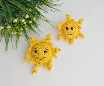 Crochet sun amigurumi pattern, crochet keychain pattern