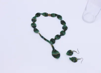 Creme de Menthe Necklace and Earrings