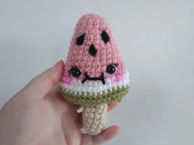 watermelon amigurumi pop