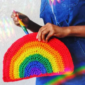 The Rainbow Love Crochet Clutch