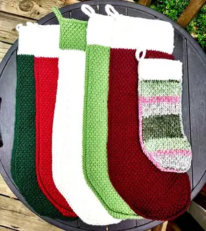 Tunisian Smocked Christmas Stocking