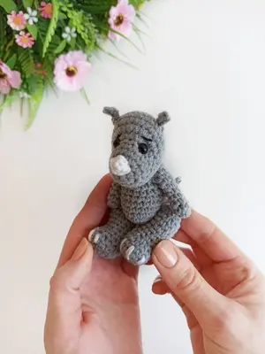 Rhino crochet pattern, mini animals beginners crochet pattern