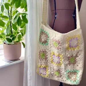 flower power granny square bag