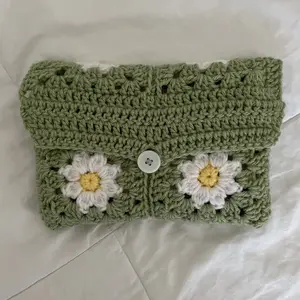 crochet book sleeve granny square｜TikTok Search