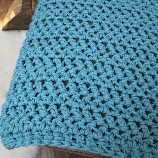 Herringbone Chunky Throw Crochet Pattern - Tutorial - A More