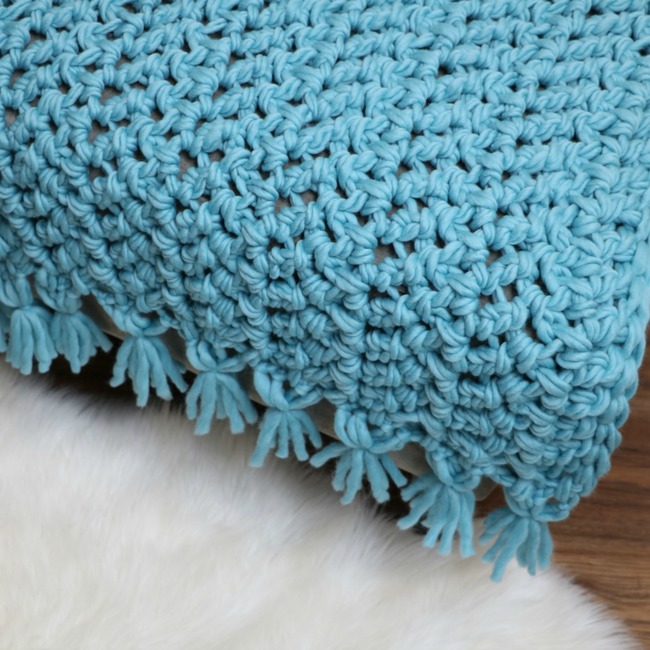 Herringbone Chunky Throw Crochet Pattern - Tutorial - A More