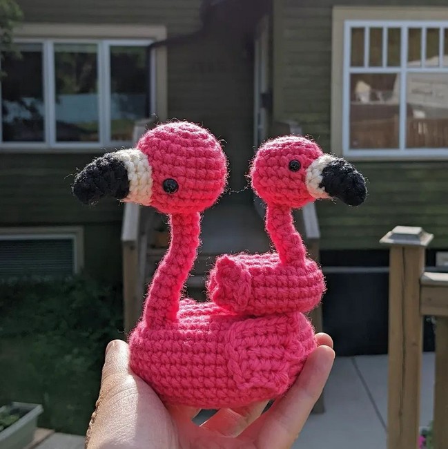 Giant Flamingo Crochet Plush Stuffed Animal