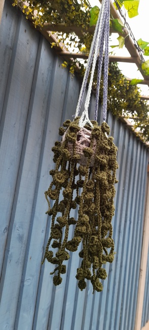 Trail of buds hanging plantvines: Crochet pattern