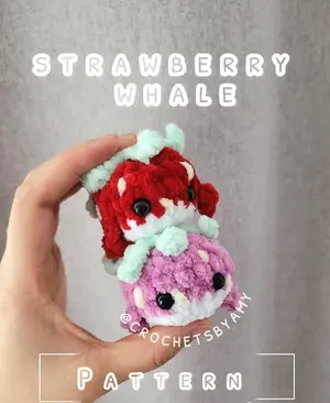 PATTERN: Strawberry Whale Crochet Pattern