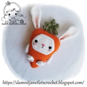 Bunny in Carrot Costume Plushie