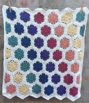 Rosella Flower Hexagon Pattern