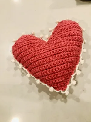 Heart Pom Poms Pillow