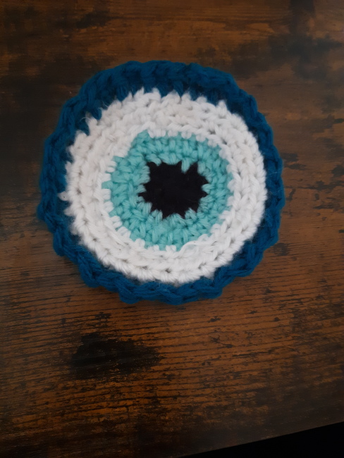 FREE Evil eye coaster Crochet pattern Ribblr