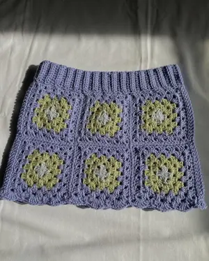 Crochet granny square skirt