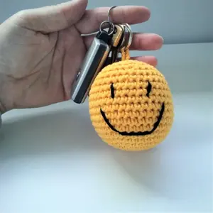 Crochet Pattern Happy Face Keyring