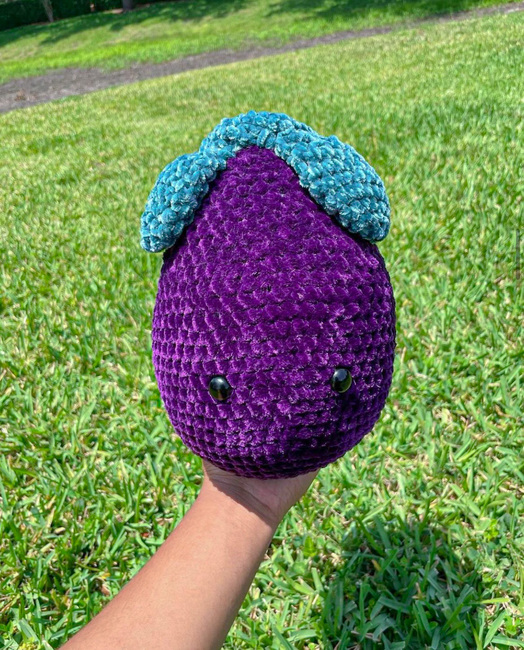 Eggplant Fruit Bear Crochet Plushie