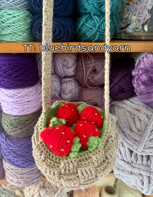 Strawberry Bag Crochet PATTERN ONLY Cell Phone Bag Crochet 