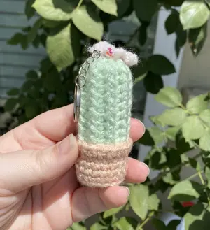 Ribbed Cactus Keychain