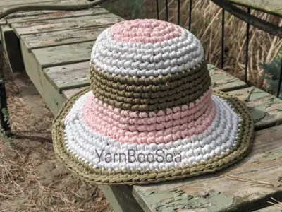 Sun & Stripes Bucket Hat Crochet Pattern