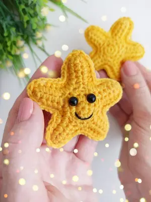 Crochet star pattern, NO SEW Christmas star ornament, easy crochet pattern