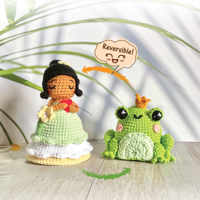 Reversible Frog and Princess: Crochet pattern