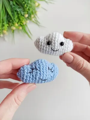 Crochet cloud pattern, baby mobile easy crochet pattern