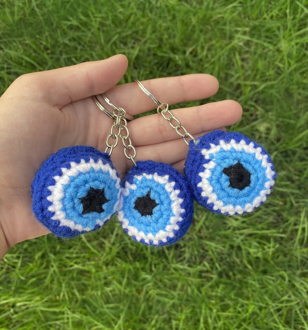 Evil eye keychain Crochet