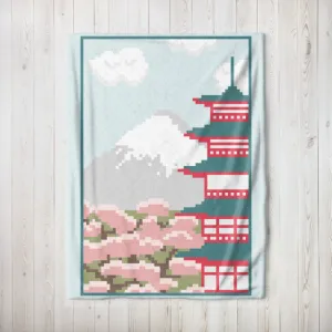 Cherry Blossoms and Mount Fuji C2C Blanket