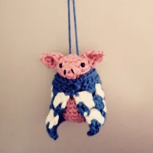 Piggy in blanket hanging decoration