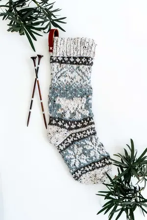 Polar Bear Stroll Knit Holiday Stocking