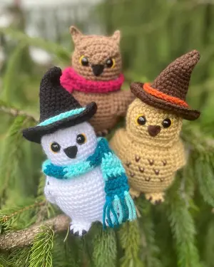 3-in-1 Owl Pattern, Snowy Owl, Horned Owl, Barn Owl