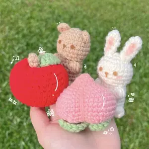 Peach Rabbit and Apple bear Pattern