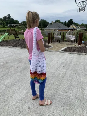 Rainbow African flower tote bag