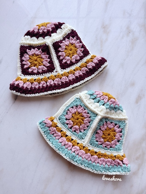 FREE FREE Granny Square Bucket Hat: Crochet pattern