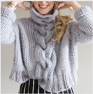 Cropped Cable Knit Jumper