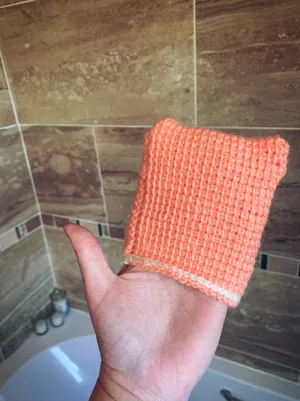 Tunisian Crochet face scrubbie