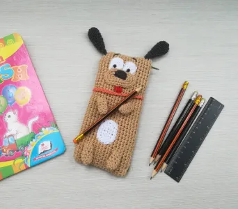 Crochet Pattern Pencil Case Puppy