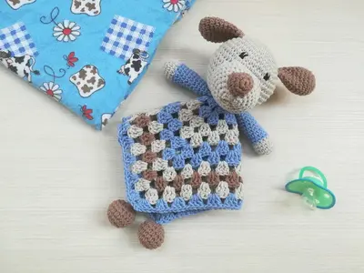 Crochet pattern baby toy Puppy lovey