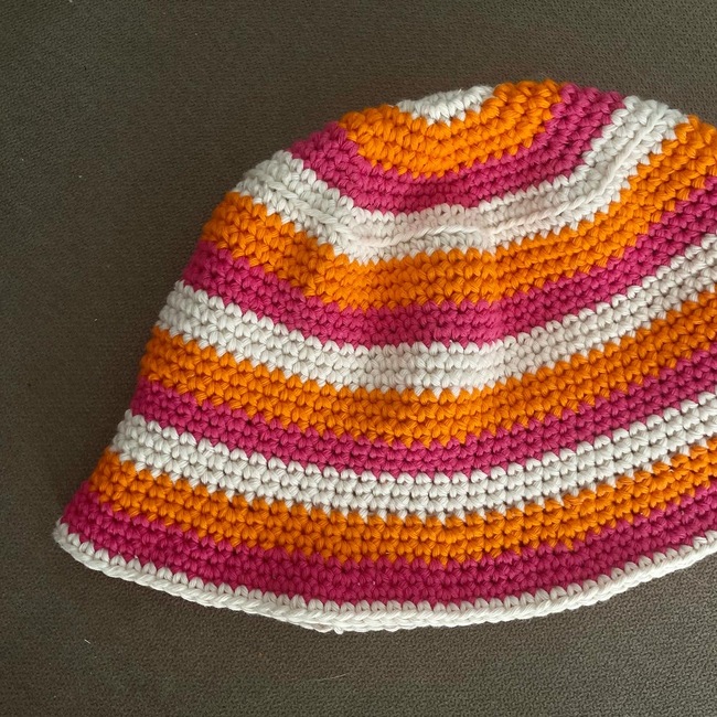 Stripe Bucket Hat Crochet pattern Ribblr