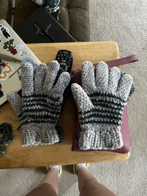 Cozy Striped Crochet Gloves