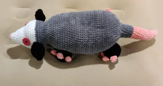 Large Opossum Amigurumi with Pouch