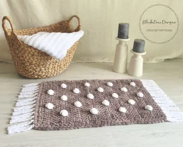 Plush Pom Bath Mat